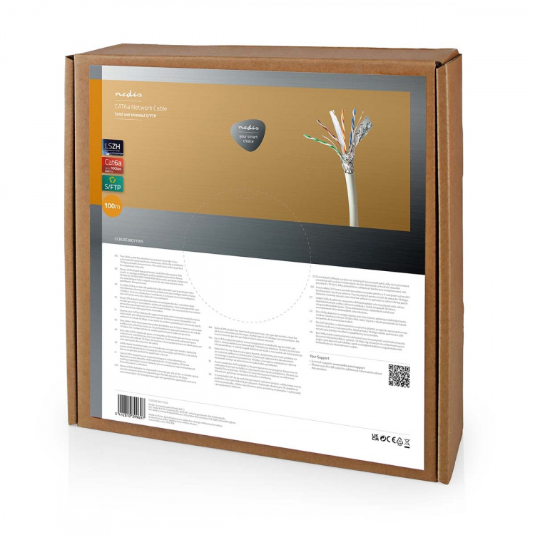 Nedis Verkkokaapeli | CAT6a | Kiinteä | SF/UTP | Kupari | 100.0 m | Sisäkäyttöön | Pyöreä | LSZH | Harmaa | Pakkaus Nedis Verkkokaapeli | CAT6a | Kiinteä | SF/UTP | Kupari | 100.0 m | Sisäkäyttöön | Pyöreä | LSZH | Harmaa | Pakkaus