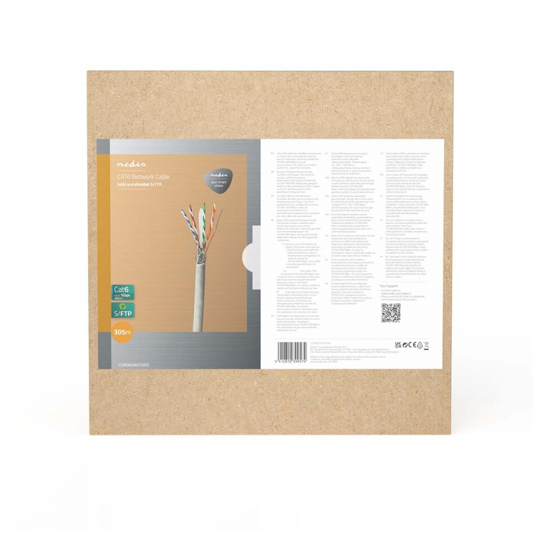 Nedis Verkkokaapeli | CAT7 | Kiinteä | S/FTP | Kupari | 305.0 m | Sisäkäyttöön | Pyöreä | LSZH | Harmaa | Vetolaatikko Nedis Verkkokaapeli | CAT7 | Kiinteä | S/FTP | Kupari | 305.0 m | Sisäkäyttöön | Pyöreä | LSZH | Harmaa | Vetolaatikko