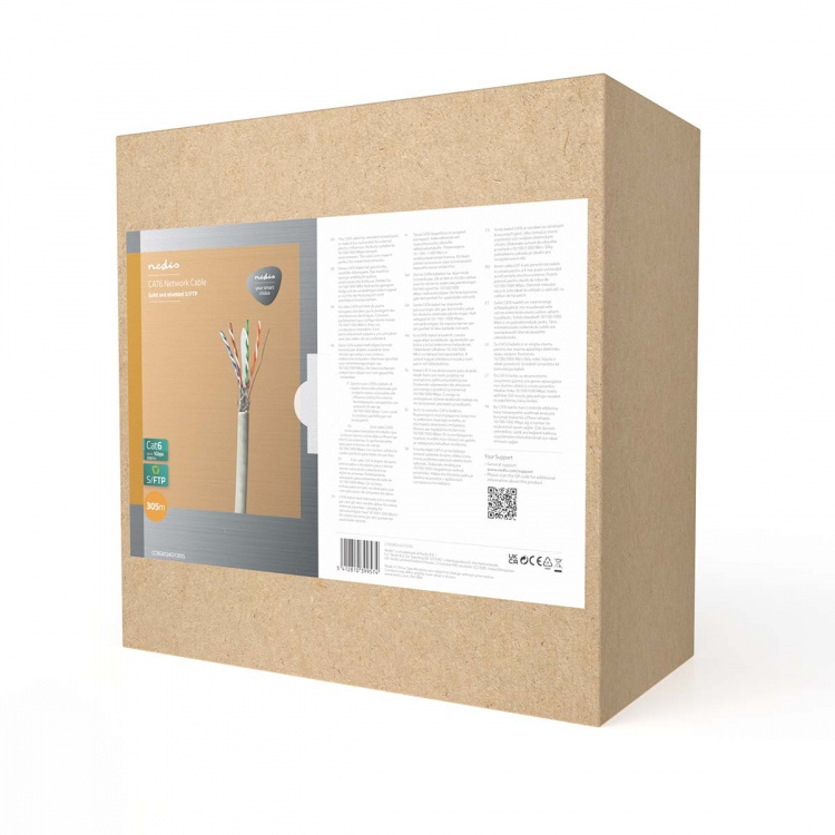 Nedis Verkkokaapeli | CAT7 | Kiinteä | S/FTP | Kupari | 305.0 m | Sisäkäyttöön | Pyöreä | LSZH | Harmaa | Vetolaatikko Nedis Verkkokaapeli | CAT7 | Kiinteä | S/FTP | Kupari | 305.0 m | Sisäkäyttöön | Pyöreä | LSZH | Harmaa | Vetolaatikko