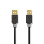 Nedis USB kaapeli | USB 2.0 | USB-A Uros | USB-A Uros | 480 Mbps | Kullattu | 2.00 m | Pyöreä | PVC | Antrasiitti | Laatikko Nedis USB kaapeli | USB 2.0 | USB-A Uros | USB-A Uros | 480 Mbps | Kullattu | 2.00 m | Pyöreä | PVC | Antrasiitti | Laatikko