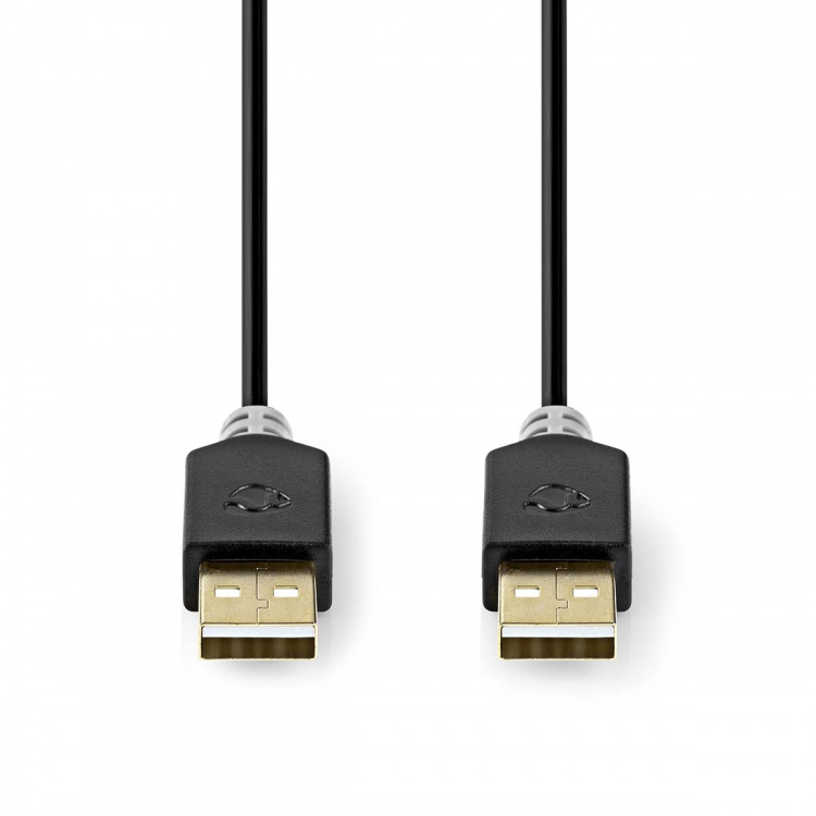 Nedis USB kaapeli | USB 2.0 | USB-A Uros | USB-A Uros | 480 Mbps | Kullattu | 2.00 m | Pyöreä | PVC | Antrasiitti | Laatikko Nedis USB kaapeli | USB 2.0 | USB-A Uros | USB-A Uros | 480 Mbps | Kullattu | 2.00 m | Pyöreä | PVC | Antrasiitti | Laatikko