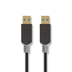 Nedis USB kaapeli | USB 3.2 Gen 1 | USB-A Uros | USB-A Uros | 5 Gbps | Kullattu | 2.00 m | Pyöreä | PVC | Antrasiitti | Laatikko Nedis USB kaapeli | USB 3.2 Gen 1 | USB-A Uros | USB-A Uros | 5 Gbps | Kullattu | 2.00 m | Pyöreä | PVC | Antrasiitti | Laatikko