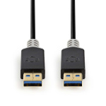 Nedis USB kaapeli | USB 3.2 Gen 1 | USB-A Uros | USB-A Uros | 5 Gbps | Kullattu | 2.00 m | Pyöreä | PVC | Antrasiitti | Laatikko Nedis USB kaapeli | USB 3.2 Gen 1 | USB-A Uros | USB-A Uros | 5 Gbps | Kullattu | 2.00 m | Pyöreä | PVC | Antrasiitti | Laatikko