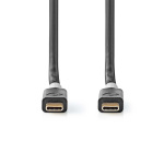 Nedis USB kaapeli | USB 3.2 Gen 2x2 | USB-C™ Uros | USB-C™ Uros | 100 W | 4K@60Hz | 20 Gbps | Kullattu | 2.00 m | Pyöreä | PVC | Hopea | Laatikko Nedis USB kaapeli | USB 3.2 Gen 2x2 | USB-C™ Uros | USB-C™ Uros | 100 W | 4K@60Hz | 20 Gbps | Kullattu | 2.00 m | Pyöreä | PVC | Hopea | Laatikko
