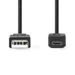 Nedis USB kaapeli | USB 2.0 | USB-A Uros | USB Micro-B Uros | 480 Mbps | Niklattu | 1.00 m | Pyöreä | PVC | Musta | Laatikko