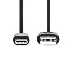 Nedis USB kaapeli | USB 2.0 | USB-C™ Uros | USB-A Uros | 15 W | 480 Mbps | Niklattu | 2.00 m | Pyöreä | PVC | Musta | Laatikko Nedis USB kaapeli | USB 2.0 | USB-C™ Uros | USB-A Uros | 15 W | 480 Mbps | Niklattu | 2.00 m | Pyöreä | PVC | Musta | Laatikko