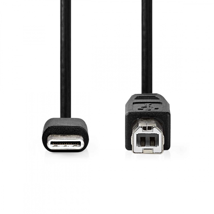 Nedis USB kaapeli | USB 2.0 | USB-C™ Uros | USB-B Uros | 480 Mbps | Niklattu | 2.00 m | Pyöreä | PVC | Musta | Laatikko