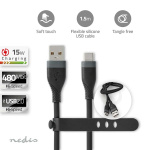 Nedis USB kaapeli | USB 2.0 | USB-A Uros | USB-C™ Uros | 15 W | 480 Mbps | Niklattu | 1.50 m | Pyöreä | Silikoni | Musta | Laatikko Nedis USB kaapeli | USB 2.0 | USB-A Uros | USB-C™ Uros | 15 W | 480 Mbps | Niklattu | 1.50 m | Pyöreä | Silikoni | Musta | Laatikko
