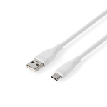 Nedis USB kaapeli | USB 2.0 | USB-A Uros | USB-C™ Uros | 15 W | 480 Mbps | Niklattu | 1.50 m | Pyöreä | Silikoni | Valkoinen | Laatikko