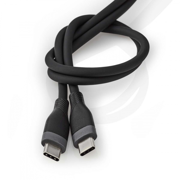 Nedis USB kaapeli | USB 2.0 | USB-C™ Uros | USB-C™ Uros | 60 W | 480 Mbps | Niklattu | 1.50 m | Pyöreä | Silikoni | Musta | Laatikko