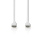 Nedis USB kaapeli | USB 2.0 | USB-C™ Uros | USB-C™ Uros | 60 W | 480 Mbps | Niklattu | 1.50 m | Pyöreä | Silikoni | Valkoinen | Laatikko