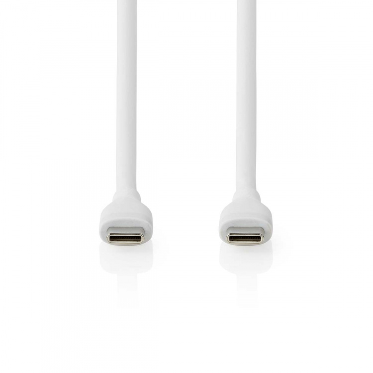 Nedis USB kaapeli | USB 2.0 | USB-C™ Uros | USB-C™ Uros | 60 W | 480 Mbps | Niklattu | 1.50 m | Pyöreä | Silikoni | Valkoinen | Laatikko
