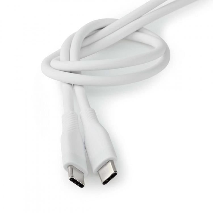 Nedis USB kaapeli | USB 2.0 | USB-C™ Uros | USB-C™ Uros | 60 W | 480 Mbps | Niklattu | 1.50 m | Pyöreä | Silikoni | Valkoinen | Laatikko