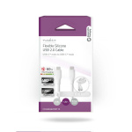 Nedis USB kaapeli | USB 2.0 | USB-C™ Uros | USB-C™ Uros | 60 W | 480 Mbps | Niklattu | 1.50 m | Pyöreä | Silikoni | Valkoinen | Laatikko