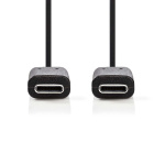 Nedis USB kaapeli | USB 3.2 Gen 1 | USB-C™ Uros | USB-C™ Uros | 60 W | 4K@60Hz | 5 Gbps | Niklattu | 3.00 m | Pyöreä | PVC | Musta | Laatikko Nedis USB kaapeli | USB 3.2 Gen 1 | USB-C™ Uros | USB-C™ Uros | 60 W | 4K@60Hz | 5 Gbps | Niklattu | 3.00 m | Pyöreä | PVC | Musta | Laatikko