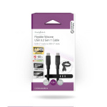 Nedis USB kaapeli | USB 3.2 Gen 1 | USB-C™ Uros | USB-C™ Uros | 60 W | 4K@30Hz | 5 Gbps | Niklattu | 1.50 m | Pyöreä | Silikoni | Musta | Laatikko