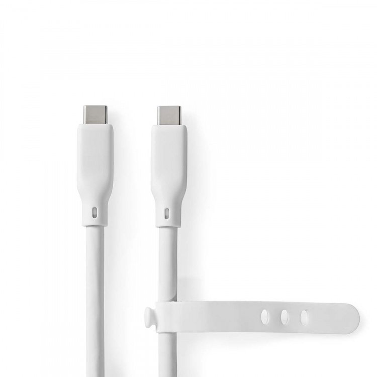 Nedis USB kaapeli | USB 3.2 Gen 1 | USB-C™ Uros | USB-C™ Uros | 60 W | 4K@60Hz | 5 Gbps | Niklattu | 1.50 m | Pyöreä | Silikoni | Valkoinen | Laatikko Nedis USB kaapeli | USB 3.2 Gen 1 | USB-C™ Uros | USB-C™ Uros | 60 W | 4K@60Hz | 5 Gbps | Niklattu | 1.50 m | Pyöreä | Silikoni | Valkoinen | Laatikko