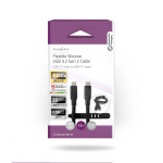 Nedis USB kaapeli | USB 3.2 Gen 2 | USB-C™ Uros | USB-C™ Uros | 240 W | 8K@30Hz | 20 Gbps | Niklattu | 1.00 m | Pyöreä | Silikoni | Musta | Laatikko