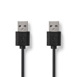 Nedis USB kaapeli | USB 2.0 | USB-A Uros | USB-A Uros | 480 Mbps | Niklattu | 2.00 m | Pyöreä | PVC | Musta | Label Nedis USB kaapeli | USB 2.0 | USB-A Uros | USB-A Uros | 480 Mbps | Niklattu | 2.00 m | Pyöreä | PVC | Musta | Label