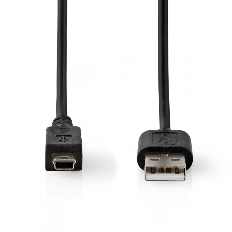 Nedis USB kaapeli | USB 2.0 | USB-A Uros | Mini 5-Pin Uros | 480 Mbps | Niklattu | 2.00 m | Pyöreä | PVC | Musta | Label