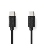 Nedis USB kaapeli | USB 2.0 | USB-C™ Uros | USB-C™ Uros | 60 W | 480 Mbps | Niklattu | 1.00 m | Pyöreä | PVC | Musta | Label