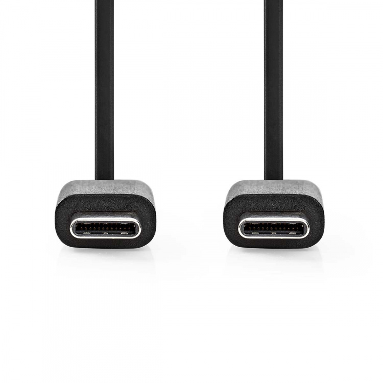 Nedis USB kaapeli | USB 2.0 | USB-C™ Uros | USB-C™ Uros | 60 W | 480 Mbps | Niklattu | 1.00 m | Pyöreä | PVC | Musta | Label