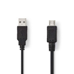 Nedis USB kaapeli | USB 2.0 | USB-A Uros | USB Micro-A | 480 Mbps | Niklattu | 2.00 m | Pyöreä | PVC | Musta | Muovipussi Nedis USB kaapeli | USB 2.0 | USB-A Uros | USB Micro-A | 480 Mbps | Niklattu | 2.00 m | Pyöreä | PVC | Musta | Muovipussi