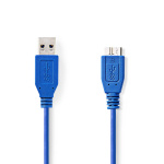 Nedis USB kaapeli | USB 3.2 Gen 1 | USB-A Uros | USB Micro-B Uros | 5 Gbps | Niklattu | 5.00 m | Pyöreä | PVC | Sininen | Kirjekuori Nedis USB kaapeli | USB 3.2 Gen 1 | USB-A Uros | USB Micro-B Uros | 5 Gbps | Niklattu | 5.00 m | Pyöreä | PVC | Sininen | Kirjekuori