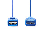 Nedis USB kaapeli | USB 3.2 Gen 1 | USB-A Uros | USB Micro-B Uros | 5 Gbps | Niklattu | 5.00 m | Pyöreä | PVC | Sininen | Kirjekuori Nedis USB kaapeli | USB 3.2 Gen 1 | USB-A Uros | USB Micro-B Uros | 5 Gbps | Niklattu | 5.00 m | Pyöreä | PVC | Sininen | Kirjekuori