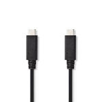 Nedis USB kaapeli | USB 3.2 Gen 2 | USB-C™ Uros | USB-C™ Uros | 15 W | 10 Gbps | Niklattu | 1.00 m | Pyöreä | PVC | Musta | Panta