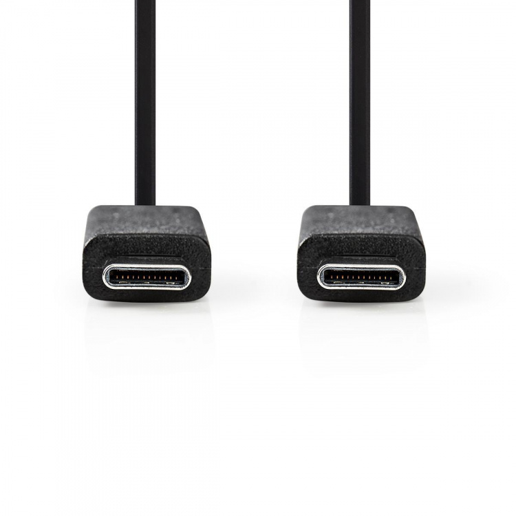 Nedis USB kaapeli | USB 3.2 Gen 2 | USB-C™ Uros | USB-C™ Uros | 15 W | 10 Gbps | Niklattu | 1.00 m | Pyöreä | PVC | Musta | Panta