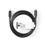 Nedis USB kaapeli | USB 3.2 Gen 2 | USB-C™ Uros | USB-C™ Uros | 15 W | 10 Gbps | Niklattu | 1.00 m | Pyöreä | PVC | Musta | Panta