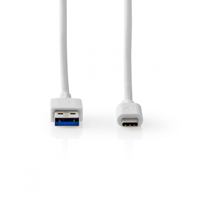 Nedis USB kaapeli | USB 3.2 Gen 1 | USB-A Uros | USB-C™ Uros | 60 W | 5 Gbps | Niklattu | 2.00 m | Pyöreä | PVC | Valkoinen | Laatikko