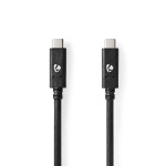 Nedis USB kaapeli | USB 3.2 Gen 2 | USB-C™ Uros | USB-C™ Uros | 100 W | 4K@60Hz | 10 Gbps | Niklattu | 1.00 m | Pyöreä | PVC | Musta | Laatikko Nedis USB kaapeli | USB 3.2 Gen 2 | USB-C™ Uros | USB-C™ Uros | 100 W | 4K@60Hz | 10 Gbps | Niklattu | 1.00 m | Pyöreä | PVC | Musta | Laatikko
