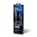 Nedis USB kaapeli | USB 2.0 | Apple Lightning 8-Pin | USB-C™ Uros | 60 W | 480 Mbps | Niklattu | 1.00 m | Pyöreä | Nailon / Punottu | Musta / Sininen | Laatikko kannella ja ikkunalla