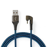 Nedis USB kaapeli | USB 2.0 | USB-A Uros | USB-C™ Uros | 480 Mbps | Kullattu | 1.00 m | Pyöreä | Nailon / Punottu | Musta / Sininen | Laatikko kannella ja ikkunalla Nedis USB kaapeli | USB 2.0 | USB-A Uros | USB-C™ Uros | 480 Mbps | Kullattu | 1.00 m | Pyöreä | Nailon / Punottu | Musta / Sininen | Laatikko kannella ja ikkunalla