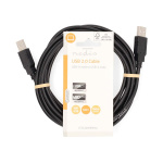 Nedis USB kaapeli | USB 2.0 | USB-A Uros | USB-A Uros | 480 Mbps | Niklattu | 3.00 m | Pyöreä | PVC | Musta | Label