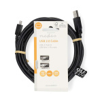 Nedis USB kaapeli | USB 2.0 | USB-A Uros | USB Mini-B 5 pin Uros | 480 Mbps | Niklattu | 3.00 m | Pyöreä | PVC | Musta | Label