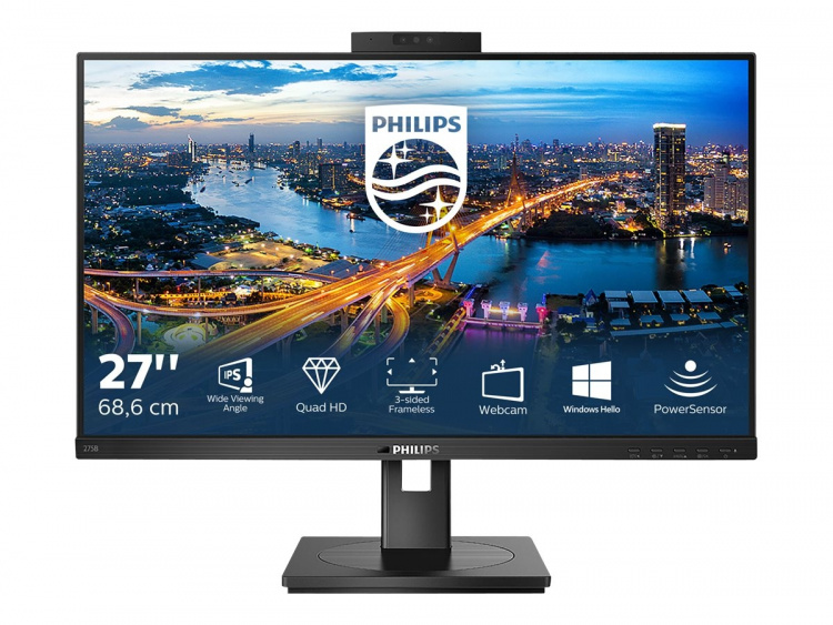 Philips B Line 275B1H 27 2560 x 1440 (2K) DVI HDMI DisplayPort 75Hz Pivot Screen