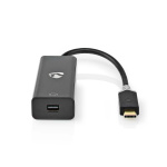Nedis USB-C™ Sovitin | USB 3.2 Gen 1 | USB-C™ Uros | Mini DisplayPort Naaras | 0.20 m | Pyöreä | Kullattu | PVC | Antrasiitti | Ikkunallinen laatikko