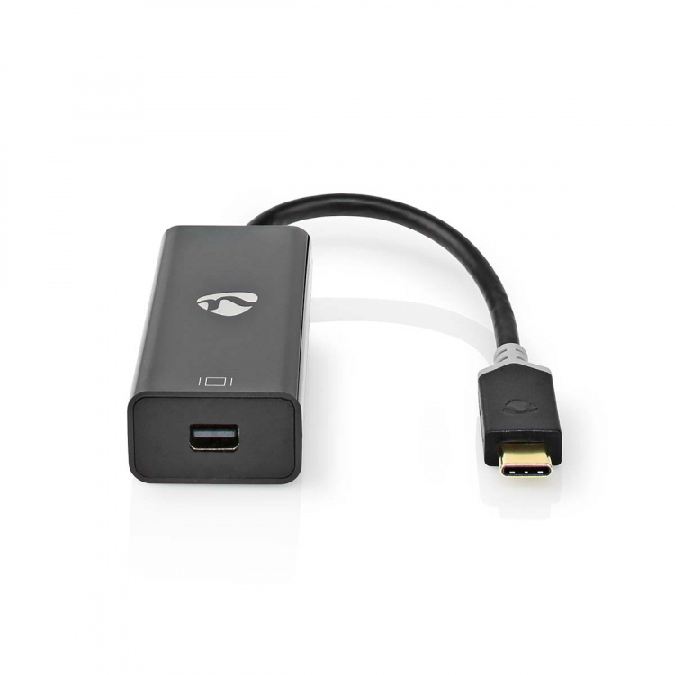 Nedis USB-C™ Sovitin | USB 3.2 Gen 1 | USB-C™ Uros | Mini DisplayPort Naaras | 0.20 m | Pyöreä | Kullattu | PVC | Antrasiitti | Ikkunallinen laatikko