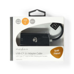 Nedis USB-C™ Sovitin | USB 3.2 Gen 1 | USB-C™ Uros | Mini DisplayPort Naaras | 0.20 m | Pyöreä | Kullattu | PVC | Antrasiitti | Ikkunallinen laatikko
