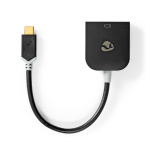 Nedis USB-C™ Sovitin | USB 3.2 Gen 1 | USB-C™ Uros | VGA Naaras | 1920x1200 | 0.20 m | Pyöreä | Kullattu | PVC | Antrasiitti | Ikkunallinen laatikko ja koukkupidike
