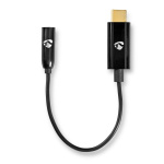 Nedis USB-C™ Sovitin | USB 3.2 Gen 1 | USB-C™ Uros | 3.5 mm naaras | 0.15 m | Pyöreä | Niklattu | PVC | Musta | Laatikko