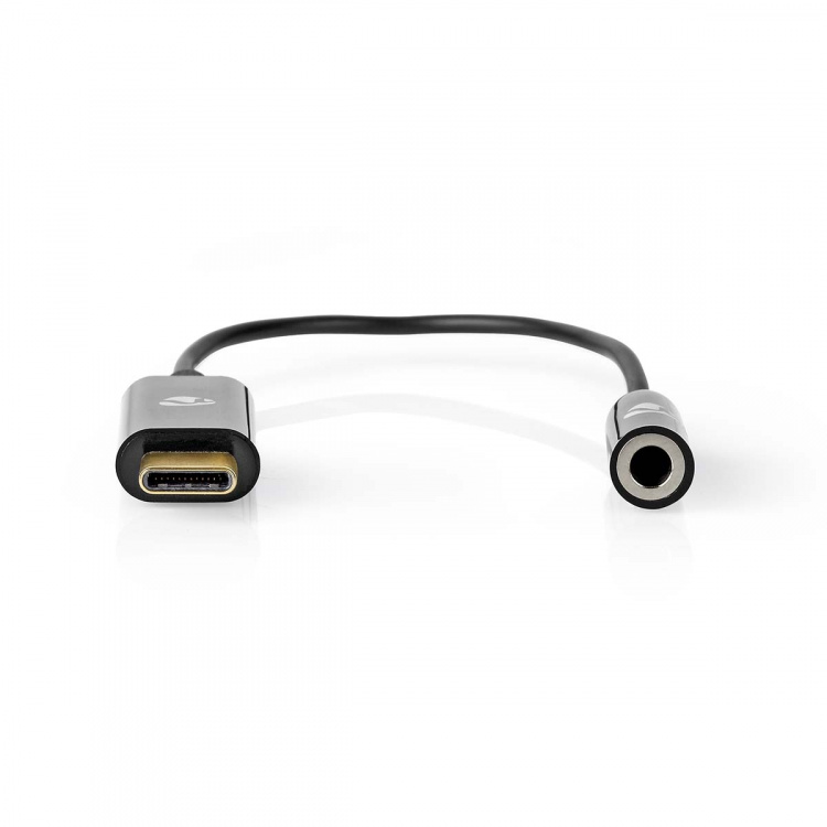 Nedis USB-C™ Sovitin | USB 3.2 Gen 1 | USB-C™ Uros | 3.5 mm naaras | 0.15 m | Pyöreä | Niklattu | PVC | Musta | Laatikko