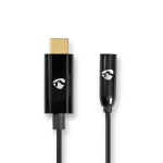 Nedis USB-C™ Sovitin | USB 3.2 Gen 1 | USB-C™ Uros | 3.5 mm naaras | 0.15 m | Pyöreä | Niklattu | PVC | Musta | Laatikko