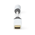 Nedis USB-C™ Sovitin | USB 2.0 | USB-C™ Uros | 3.5 mm naaras | 0.10 m | Pyöreä | Kullattu | PVC | Valkoinen | Laatikko