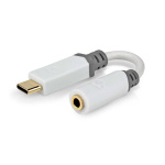 Nedis USB-C™ Sovitin | USB 2.0 | USB-C™ Uros | 3.5 mm naaras | 0.10 m | Pyöreä | Kullattu | PVC | Valkoinen | Laatikko