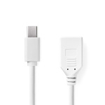 Nedis Mini DisplayPort kaapeli | DisplayPort 1.2 | Mini DisplayPort Uros | DisplayPort Naaras | 21.6 Gbps | Niklattu | 0.20 m | Pyöreä | PVC | Valkoinen | Laatikko