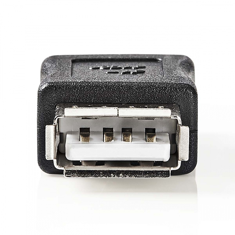 Nedis USB-A Sovitin | USB 2.0 | USB-A Naaras | USB-A Naaras | 480 Mbps | Pyöreä | Niklattu | PVC | Musta | Laatikko